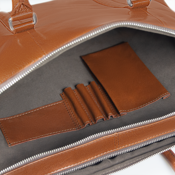 Портфель для ноутбука Vancouver Buffalino Leather из натуральной кожи, коричневый