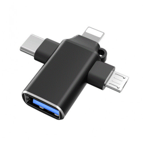 Переходник (адаптер) OTG 4 в 1 (micro USB, Lightning, Type C, USB A, speed up to 5 gigabit Переходник (адаптер) OTG 4 в 1 (micro USB, Lightning, Type C, USB A, speed up to 5 gigabit