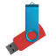 Флеш накопитель USB 2.0 Twister Сolor Mix 16GB, пластик Софт Тач/металл, красный/голубой