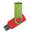 Флеш накопитель USB 2.0 Twister Сolor Mix 16GB, пластик Софт Тач/металл, красный/светло-зеленый