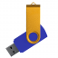 Флеш накопитель USB 2.0 Twister Сolor Mix 16GB, пластик Софт Тач/металл, синий/желтый