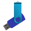 Флеш накопитель USB 2.0 Twister Сolor Mix 16GB, пластик Софт Тач/металл, синий/голубой