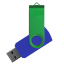 Флеш накопитель USB 2.0 Twister Сolor Mix 16GB, пластик Софт Тач/металл, синий/зеленый