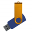 Флеш накопитель USB 2.0 Twister Сolor Mix 16GB, пластик Софт Тач/металл, темно-синий/золотистый