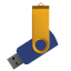 Флеш накопитель USB 2.0 Twister Сolor Mix 16GB, пластик Софт Тач/металл, темно-синий/желтый