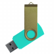 Флеш накопитель USB 2.0 Twister Сolor Mix 16GB, пластик Софт Тач/металл, бирюзовый/оливковый