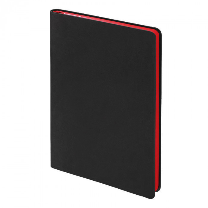 Ежедневник Flexy Latte Soft Touch Black Edition Color А5, черный/красный, недатированный, в гибкой обложке