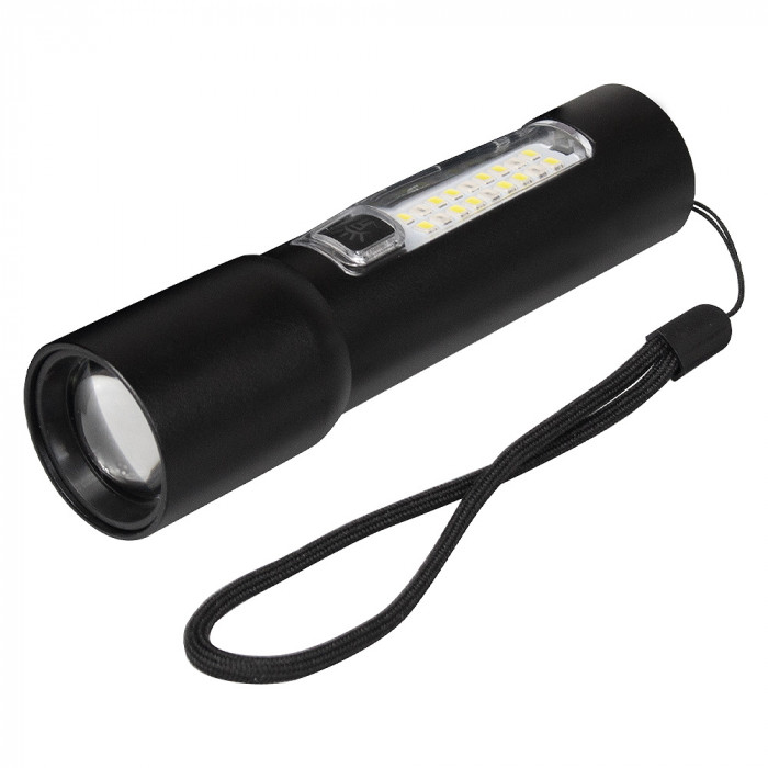 Фонарь Tools Ghent, алюминиевый, аккумуляторный, с зарядкой type-c, черный