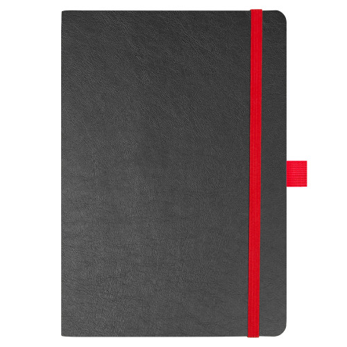 Блокнот Flexy Forest Urban Soft leather  А5, недатированный, с резинкой и петлей для ручки, в гибкой обложке, черно-красный