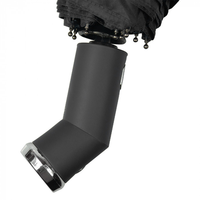 Зонт складной автоматический, Forest Lotus Flashlight, диаметр 100 см, радиус 23 дюйма, 9 панелей, в подарочной коробке,  черный