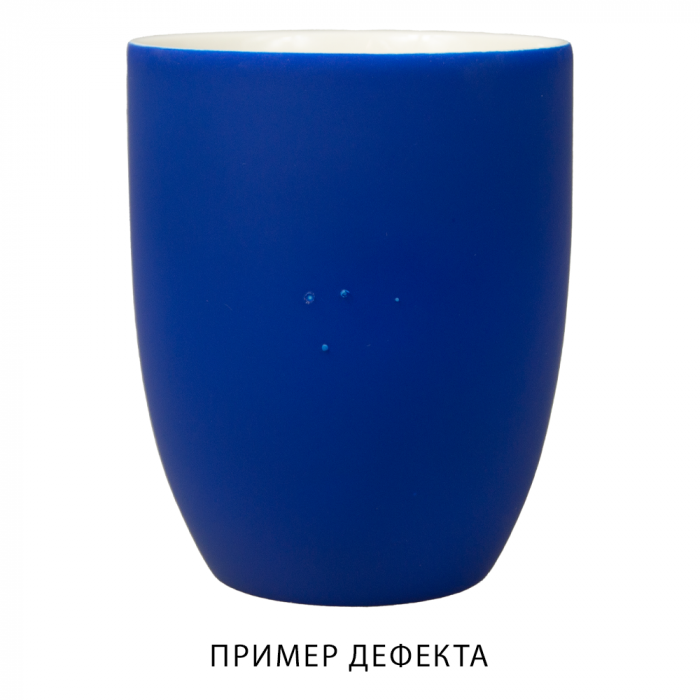 Кружка фарфоровая Cassa Grande Сlassic Soft софт тач с дефектами, синяя, 350 мл