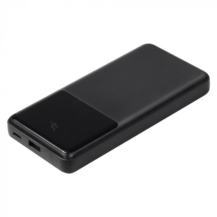 Внешний аккумулятор (powerbank)  «Stream 10»,  10 000 mAH, с двумя зарядными шнурами,  22,5W (Ватт)  super fast charge, Power Delivery (PD) 25.5W (dfnn),  c цифровым дисплеем для контроля заряда, черный