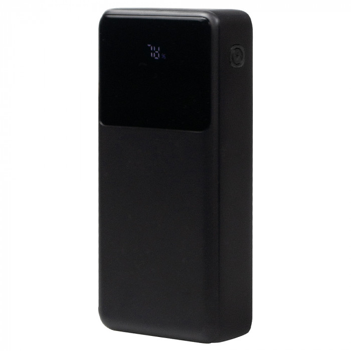 Внешний аккумулятор (powerbank) «Stream 20», 20 000 mAH, с двумя зарядными шнурами,  22,5W (Ватт)  super fast charge, Power Delivery (PD) 25.5W (dfnn), c цифровым дисплеем для контроля заряда, черный