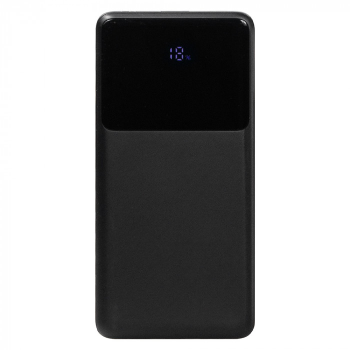 Внешний аккумулятор (powerbank) «Stream 20», 20 000 mAH, с двумя зарядными шнурами,  22,5W (Ватт)  super fast charge, Power Delivery (PD) 25.5W (dfnn), c цифровым дисплеем для контроля заряда, черный