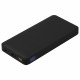 Внешний аккумулятор (powerbank)  «WeCharge Soft Touch»,  10 000 mAH, Power Delivery (PD) 25.5W, со светящимся логотипом после гравировки, c цифровым дисплеем для контроля заряда, черный