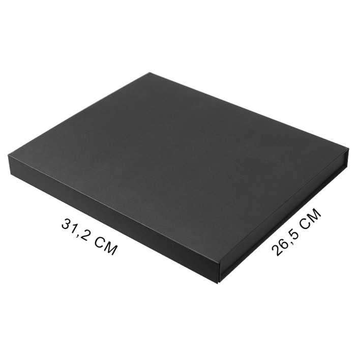 Коробка подарочная Solution Prestige Yota Fabrique, размер 31,1*26,3*3,7 см,  с магнитным клапаном, под индивидуальную вырубку,  с черным ложементом, черная