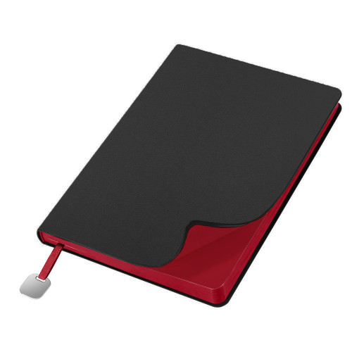 Ежедневник Flexy Velours de Soie Color А5, чернo-красный, недатированный, в гибкой обложке
