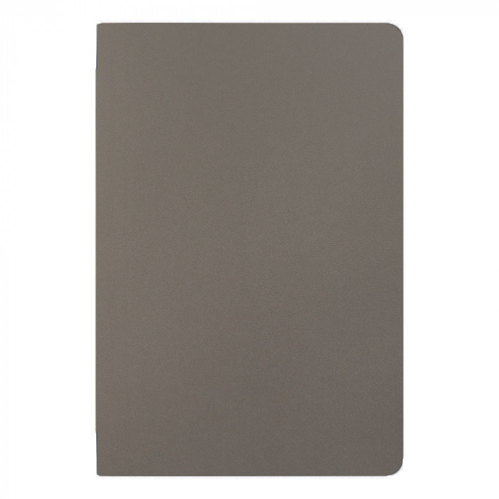 Ежедневник Flexy Velours de Soie Color А5, темно-серый с фольгированным черным срезом, недатированный, в гибкой обложке
