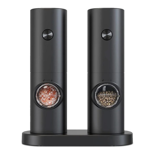 Набор из двух мельниц для соли и перца на подставке Salt & Pepper Set, пластик, черный Набор из двух мельниц для соли и перца на подставке Salt & Pepper Set, пластик, черный