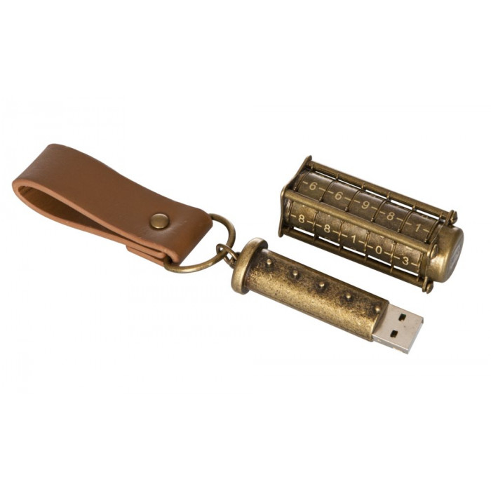 Флеш накопитель USB 2.0 Криптекс, металл, золотистый, 32 Gb