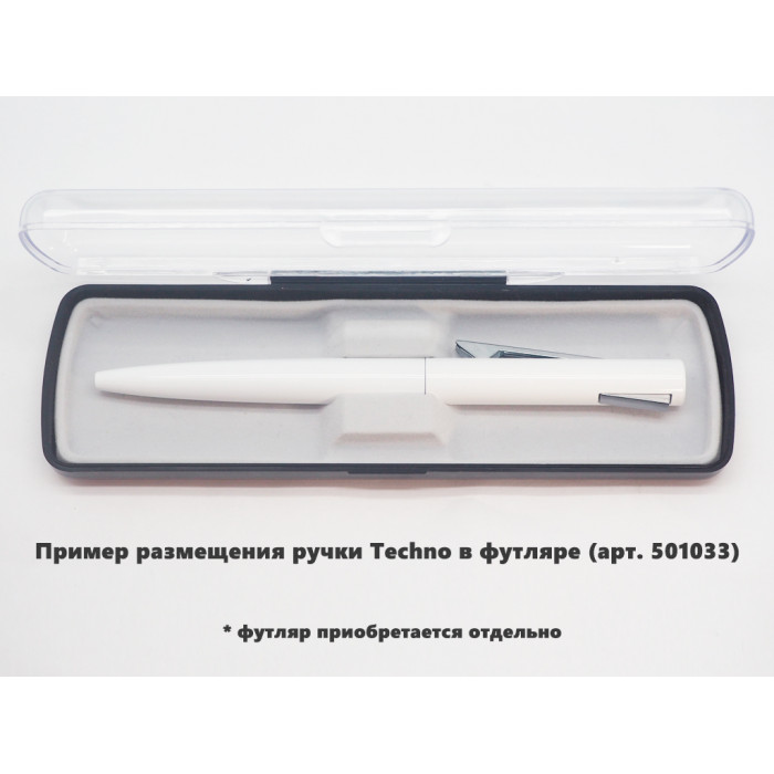 Ручка шариковая, пластиковая, металлическая, белая/серебристая, Techno Requis