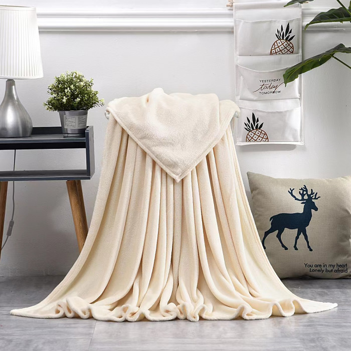 Плед мягкий флисовый Super Soft  Comfort, 125*150 см, бежевый,в подарочной белой крафтовой коробке с окошком