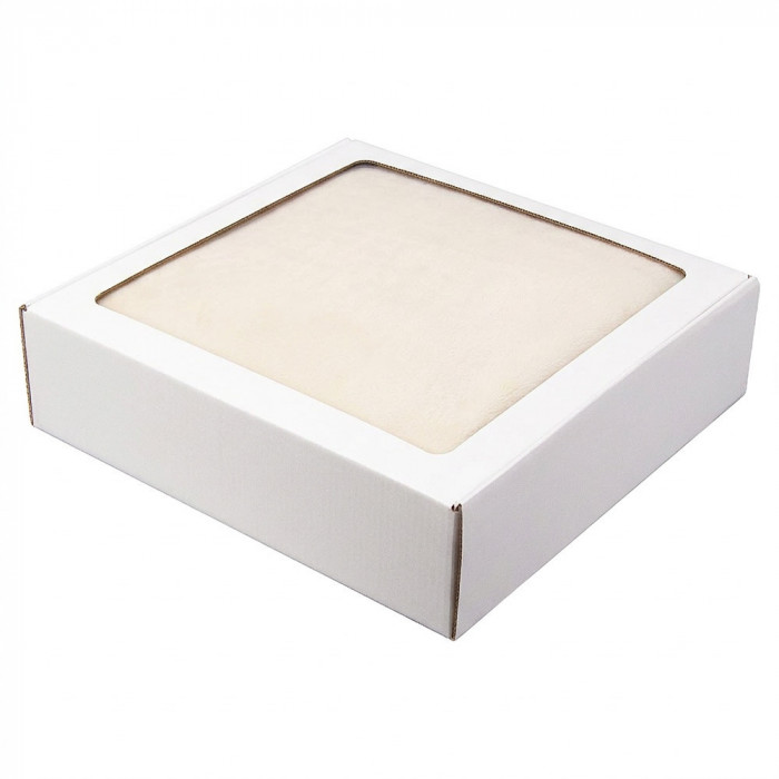 Плед мягкий флисовый Super Soft  Comfort, 125*150 см, бежевый,в подарочной белой крафтовой коробке с окошком