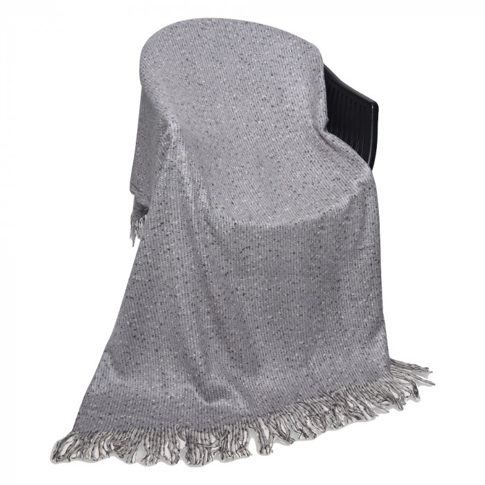Плед акриловый Super Soft Care размер 120*160 см, темно- серый, плотность 550гр/м2, в подарочной белой крафтовой коробке с окошком