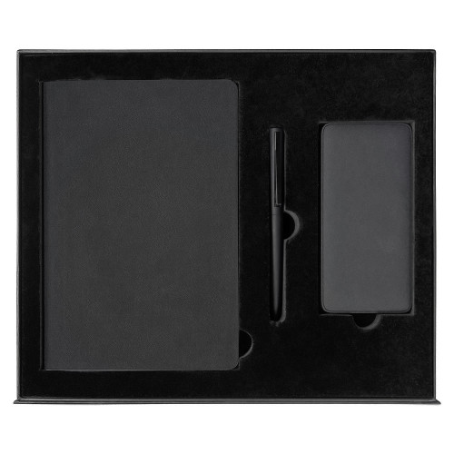 Набор подарочный Solution Prestige Trio (Ежедневник Flexy Latte Color А5, Внешний аккумулятор (powerbank) «WeCharge Velvet», ручка SAMURAI Requis ) в подарочный коробке, черный Набор подарочный Solution Prestige Trio (Ежедневник Flexy Latte Color А5, Внешний аккумулятор (powerbank) «WeCharge Velvet», ручка SAMURAI Requis ) в подарочный коробке, черный