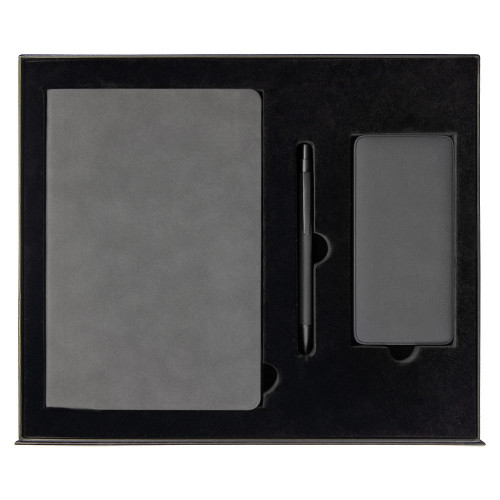Набор подарочный Solution Prestige Trio (Ежедневник Flexy Nuba А5, Внешний аккумулятор (powerbank) «WeCharge Velvet», Ручка Gray stone Requis металлическая,) в подарочный коробке, серый Набор подарочный Solution Prestige Trio (Ежедневник Flexy Nuba А5, Внешний аккумулятор (powerbank) «WeCharge Velvet», Ручка Gray stone Requis металлическая,) в подарочный коробке, серый