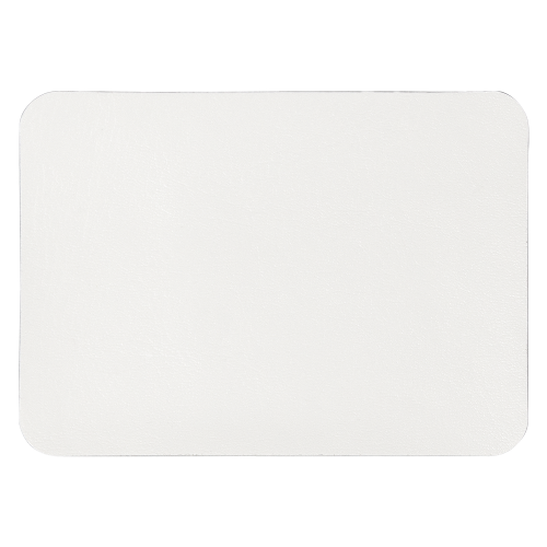 Шеврон Rectangle Cowhide размер 50*70 мм, белый, со скругленными углами