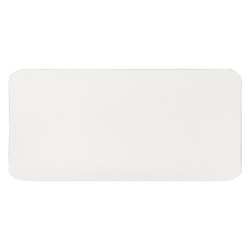 Шеврон Rectangle Cowhide размер 60*30 мм, белый, со скругленными углами