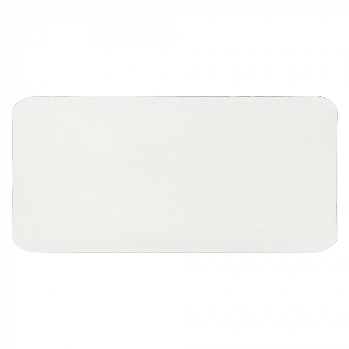 Шеврон Rectangle Cowhide размер 60*30 мм, белый, со скругленными углами