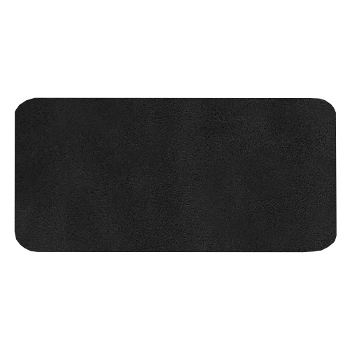Шеврон Rectangle Smooth Leather размер 60*30 мм, черный, со скругленными углами