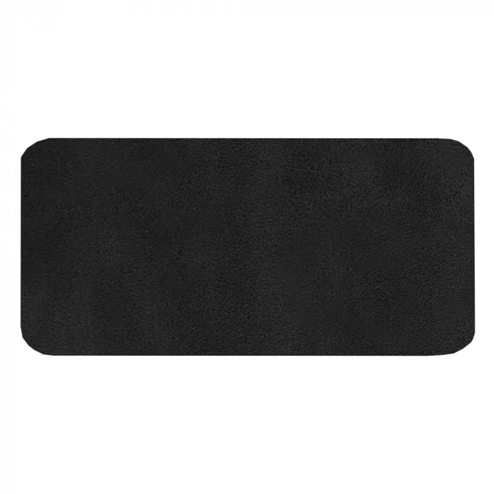 Шеврон Rectangle Smooth Leather размер 60*30 мм, черный, со скругленными углами