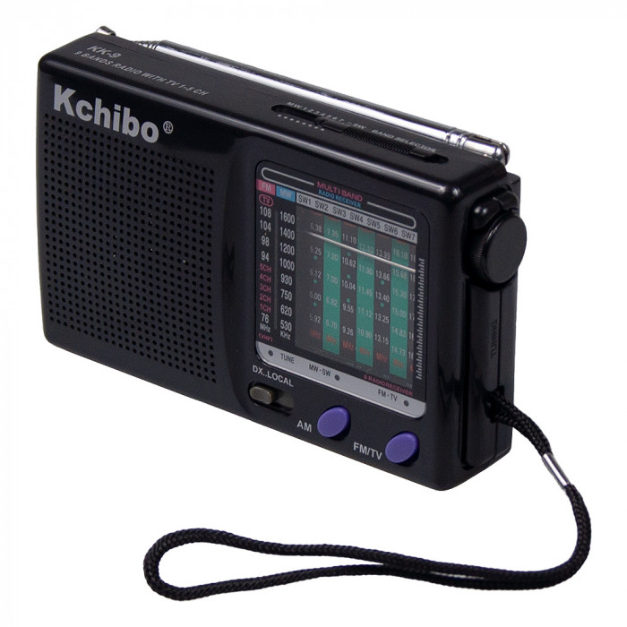 Портативное карманное радио 9 FM/MW/Sw1-7 (TV2-5CH), Heritage Old Wave, цвет черный
