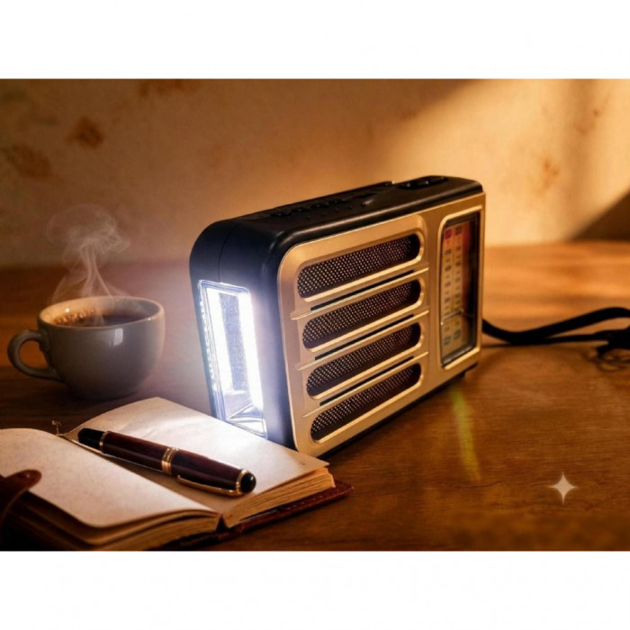 Ретро радио Heritage Melody,  Bluetooth, AM/FM/SW, LED-подсветкой, USB, TF и MP3-плеером, цвет светло-коричневый