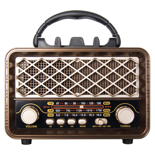 Ретро радио в стиле радиолы, диапазон частот  AM FM SW, USB, Bluetooth, Heritage Timeless, цвет  коричневый