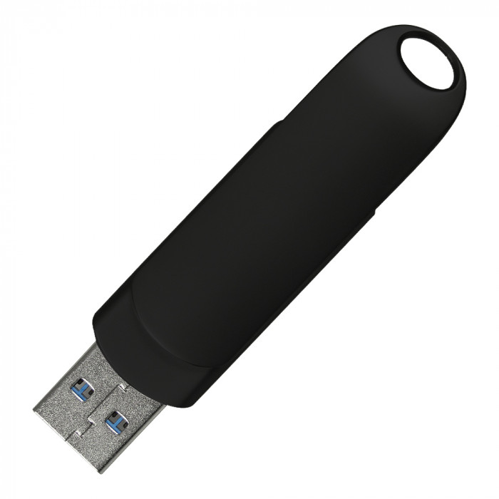 Флеш накопитель  USB 3.0 + TYPE C Cupertino, металл, черный матовый, 16 GB