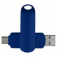 Флеш накопитель  USB 3.0 + TYPE C Cupertino, металл, темно-синий матовый, 16 GB