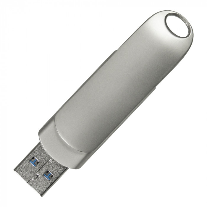 Флеш накопитель USB 3.0 + TYPE C Cupertino, металл, серебристый матовый, 16 GB