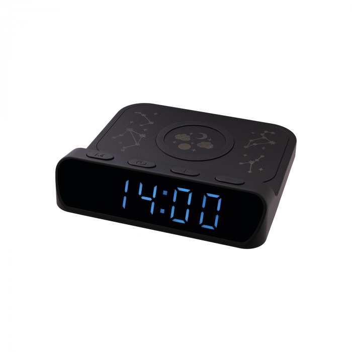 Зарядная станция с часами 15W Ригель (Rigel), черная