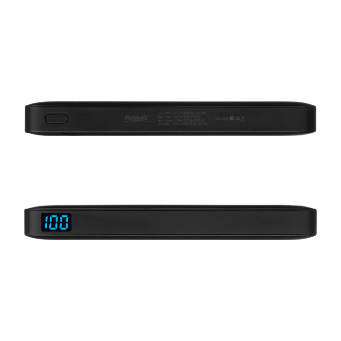 Внешний аккумулятор с цветной подсветкой Анкор Макс Плюс PD (Ancor PD Max Plus) 10000 mAh, черный