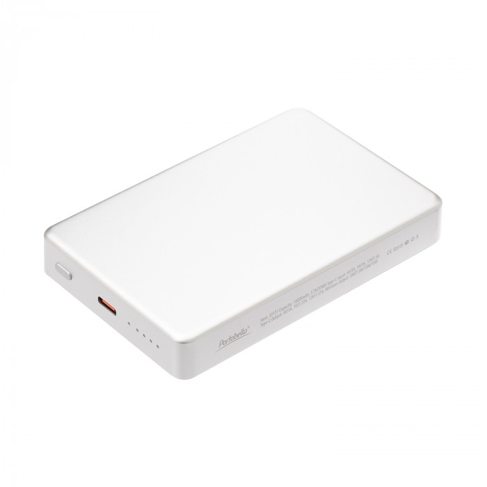 Внешний аккумулятор Атлантис Плюс PD (Atlantis PD Plus) 10000mAh с функцией беспроводной зарядки 15W, серебряный