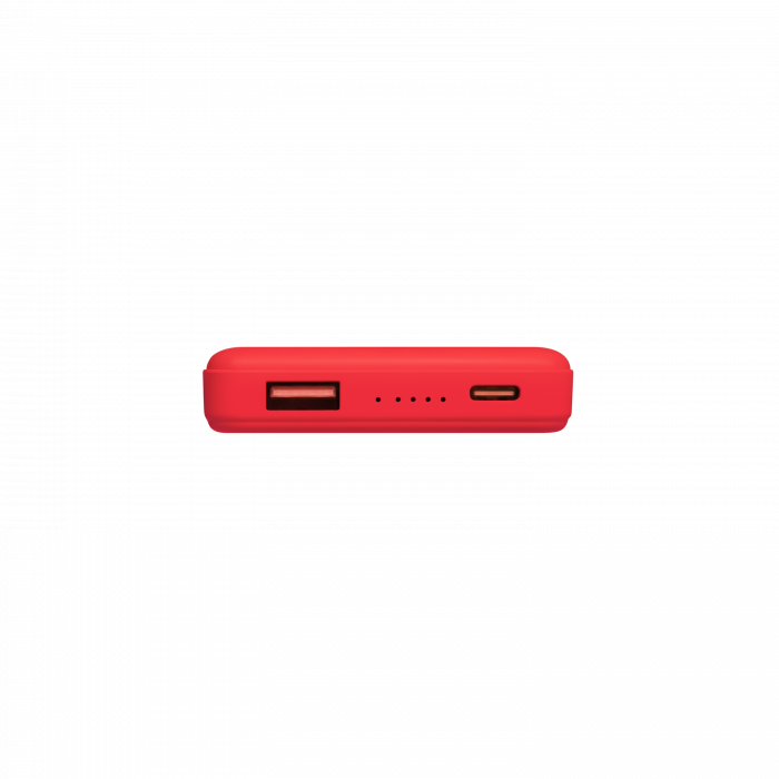 Внешний аккумулятор Ларго PD (Largo PD) 5000mAh с функцией беспроводной зарядки 15W, красный