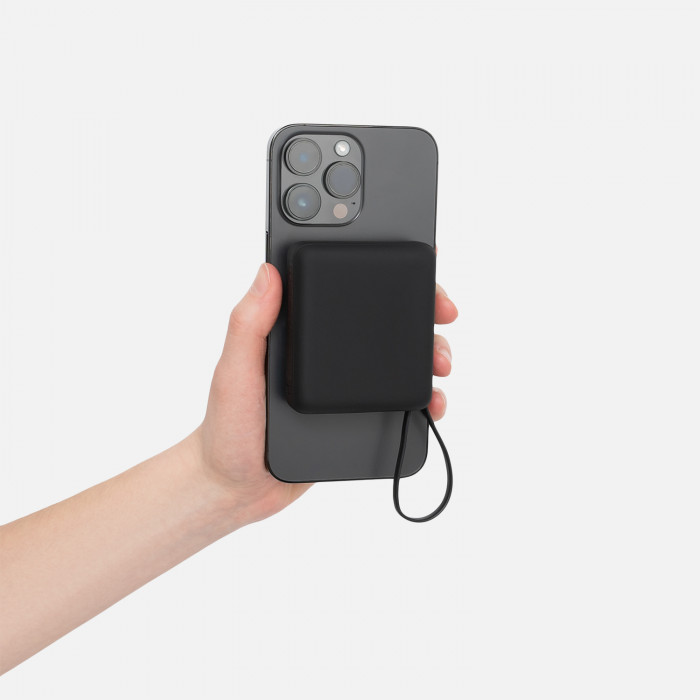 Внешний аккумулятор с подсветкой Риттер PD (Ritter PD) 10000mAh с функцией беспроводной зарядки 15W, черный