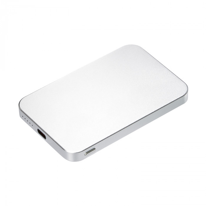 Внешний аккумулятор Артекс PD (Artex PD) 5000mAh с функцией беспроводной зарядки 15W, серебряный