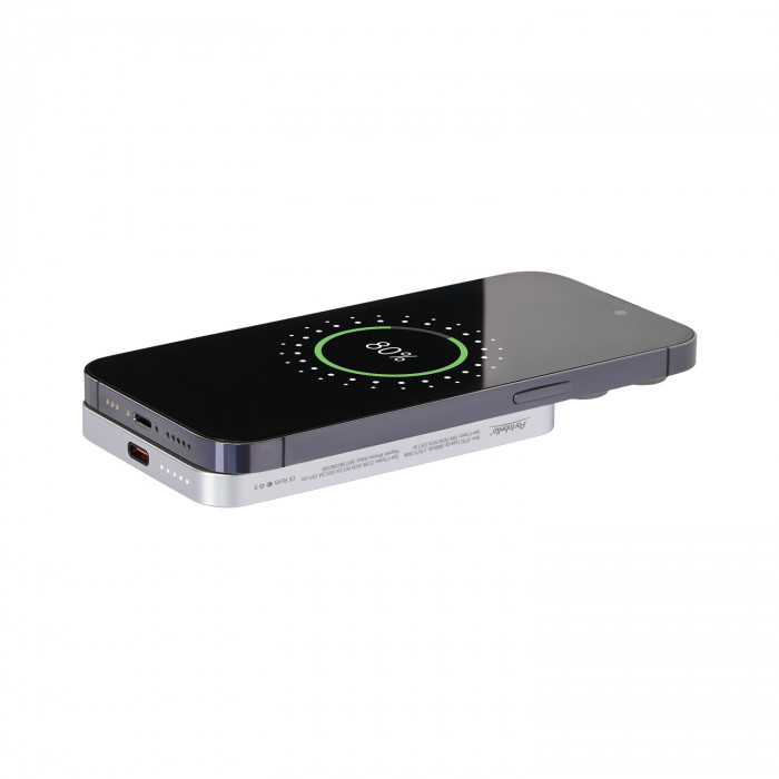 Внешний аккумулятор Артекс PD (Artex PD) 5000mAh с функцией беспроводной зарядки 15W, серебряный
