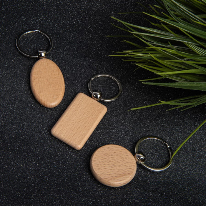 Брелок TIMBER OVAL, 5,2 x 3,2 см, дерево
