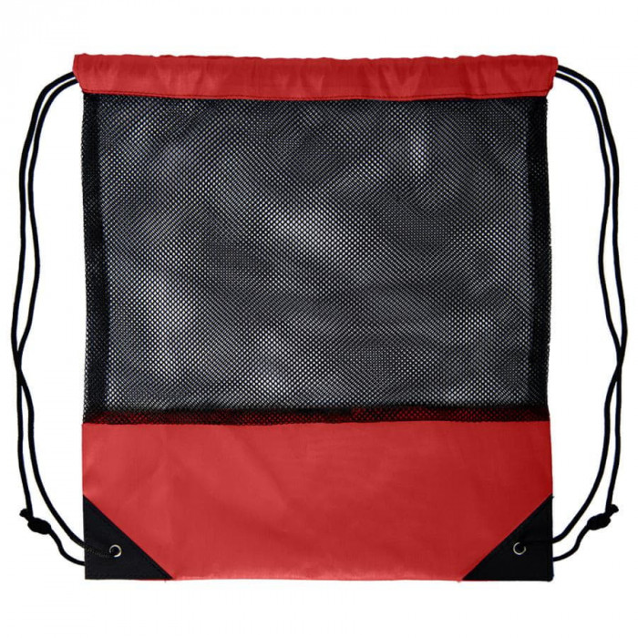 Рюкзак мешок с укреплёнными уголками Mesh, красный, 35*41 см, полиэстер 210D